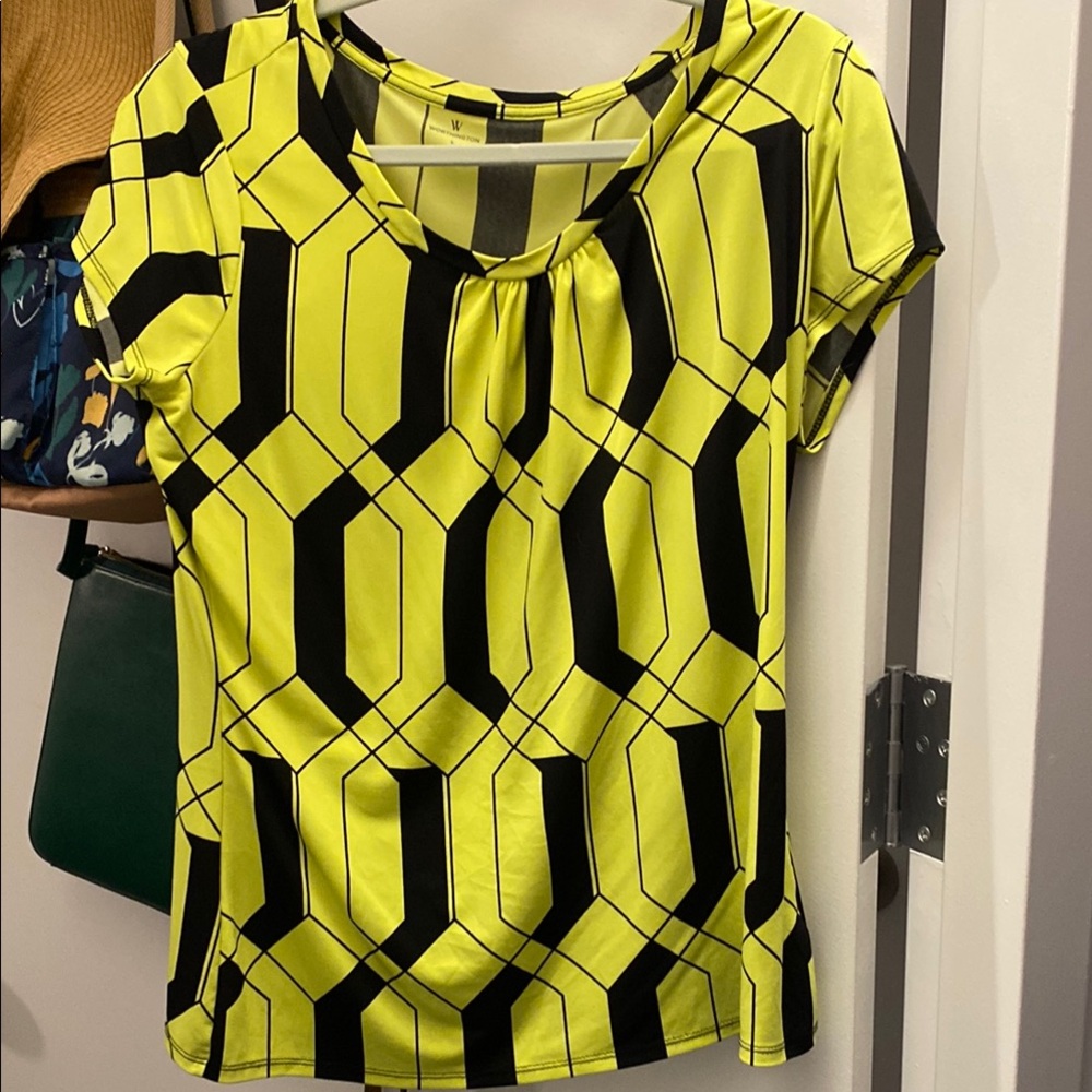 Worthington Yellow and Black Short Sleeve Tee